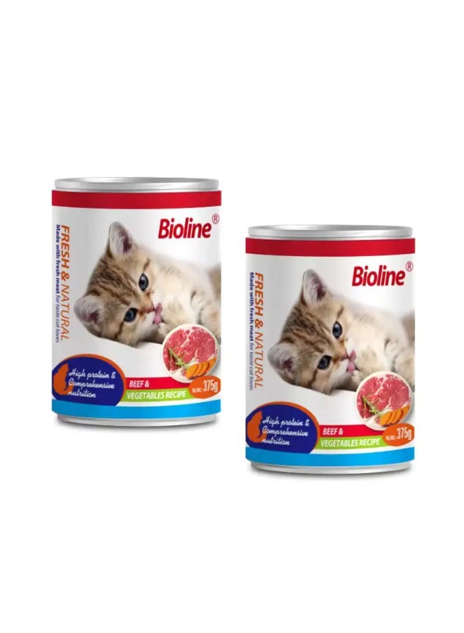 Bioline Canned Cat Food 375g  - Beef & Vegetables - Image 4